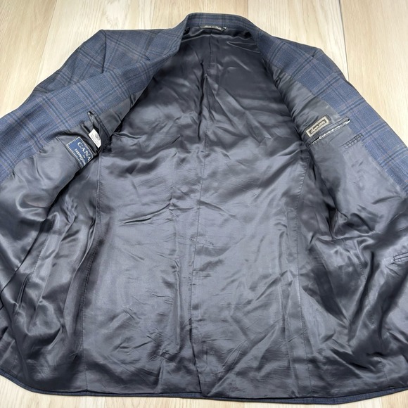 Canali For Bloomingdales Wool Lana Sport Coat Italy Windowpane 2 Button Size 38R - Picture 2 of 16